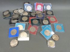 A collection of cased UK Royal commemorative crown coins, 38 in all,