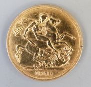 1879 gold full sovereign,