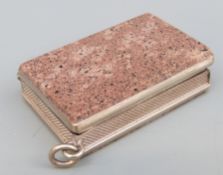 Agate vesta with white metal or similar fittings