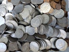 An amateur collection of a largely 1970s coins with some 1980s early UK decimal coinage.