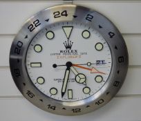 Rolex jewellers' display wall dial clock 