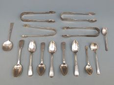 Three sets of Georgian and later hallmarked silver sugar tongs,