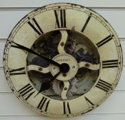 Newgate quartz caseless wall clock with faux visible escapement, Liverpool to wheels,