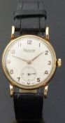Rotary 9ct gold gentleman's wristwatch with inset subsidiary seconds dial,