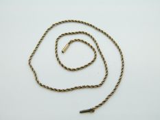 A 9ct gold rope twist necklace, 5.