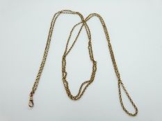 A 9ct gold guard chain, 9.