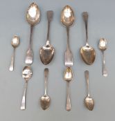 Four Georgian and Victorian hallmarked silver tablespoons including a pair,