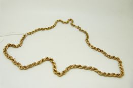 A 9ct gold rope twist necklace, 7.