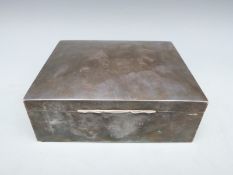 George V hallmarked silver large cigarette or cigar box, Birmingham 1926 maker's mark W.