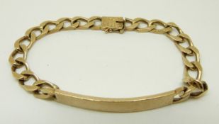A 9ct gold identity bracelet, 25.