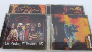Approximately 130 rock CDs many collectable including Rory Gallagher, Uriah Heep, Frank Marino,