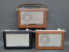 Three Bush TR130 three band portable radios,