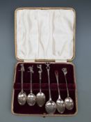 Eight hallmarked silver and white metal spoons including Australian animals, guilloché enamel etc,