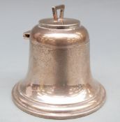 Early 20thC novelty hallmarked silver inkwell formed as a bell,