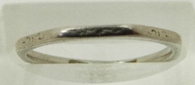 An Art Deco platinum octagonal ring/ wedding band, size K, 2.