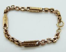 A 9ct gold Victorian bracelet of unusual links, 12.