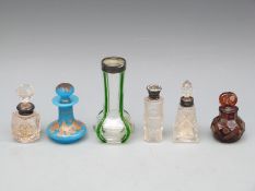 Edward VII hallmarked silver-mounted Kralic vase, Birmingham 1902, Victorian overlaid scent bottle,