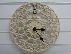 Newgate circular wrought iron garden / patio clock with 35cm Arabic dial