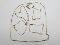 Five 9ct gold bracelets and a 9ct gold necklace, 6.
