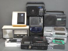 A box of radios/cassette recorders including two Roberts C9950 longplay with multi event timer,