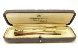 A hunting horn brooch in vintage Bristol Goldsmiths box