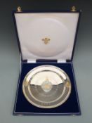 July 29th 1981 hallmarked silver Royal Wedding plate diameter 23cm, 332g,