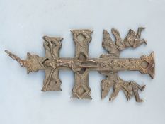 A brass crucifix,