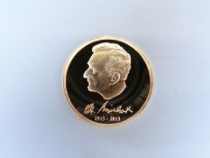 A limited edition gold medal made to celebrate 100 years of Burkert, in presentation case, 12g 999.