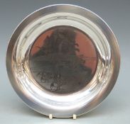 Peter Scott hallmarked silver limited edition 1974 Christmas plate by John Pinches, diameter 20.