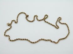 A 9ct gold rope twist necklace, 3.