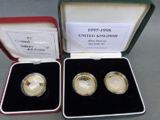 1997 silver proof £2 coin together with a silver proof £2 two coin set for 1997 and 1998