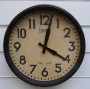 Newgate quartz school type wall dial clock with Arabic numerals, 'Electric' to dial,