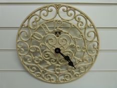 Newgate circular wrought iron garden / patio clock with 35cm Arabic dial