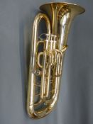 Gear4Music brass euphonium, non compensated 4 valve type,