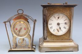 Badische Uhenfabrik c1900 silvered brass mantel clock,