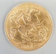 1909 Edward VII gold half sovereign