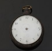 B Emanuel of Peterboro hallmarked silver pair cased pocket watch with Arabic numerals,