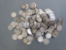 Approximately 240g of pre-1920 silver 3d pieces, includes Victorian WWI and Edwardian examples,