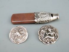 Art Nouveau hallmarked silver button Birmingham 1902,
