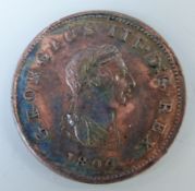 George III 1806 third type halfpenny toned UNC,