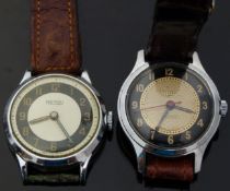 Two Ingersoll gentleman's wristwatches both with two-tone black and pale faces,