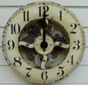 Newgate quartz caseless wall clock with faux visible escapement, Liverpool to wheels,