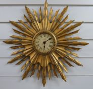 Newgate London quartz sunburst wall clock with distressed look Roman dial,
