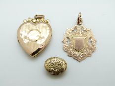 A 9ct gold fob, 2.