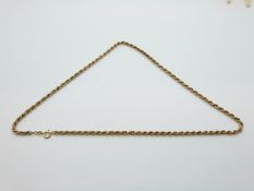 A 9ct gold rope twist necklace,
