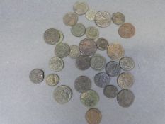 A quantity of bronze Roman coins to include Constantine, Julian II, antelope reverse etc,