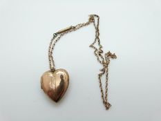 A 9ct gold necklace (3g) and a 9ct gold back and front locket