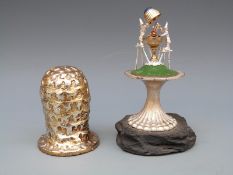 Hallmarked silver and silver gilt novelty limited edition 79/250 surprise Easter mushroom opening