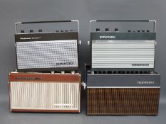 Four Telefunken portable radios, Bajazzo TS, Bajazzo Junior,