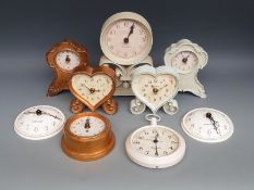 Nine various contemporary Newgate quartz clocks including convex dial and giant pocket watch styles